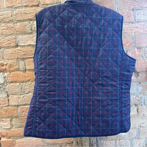 Talbots Navy Plaid Quilted Vest - Picture 3 of 8